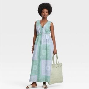 Universal Threads | size small NWOT bandanna dress blue and green print